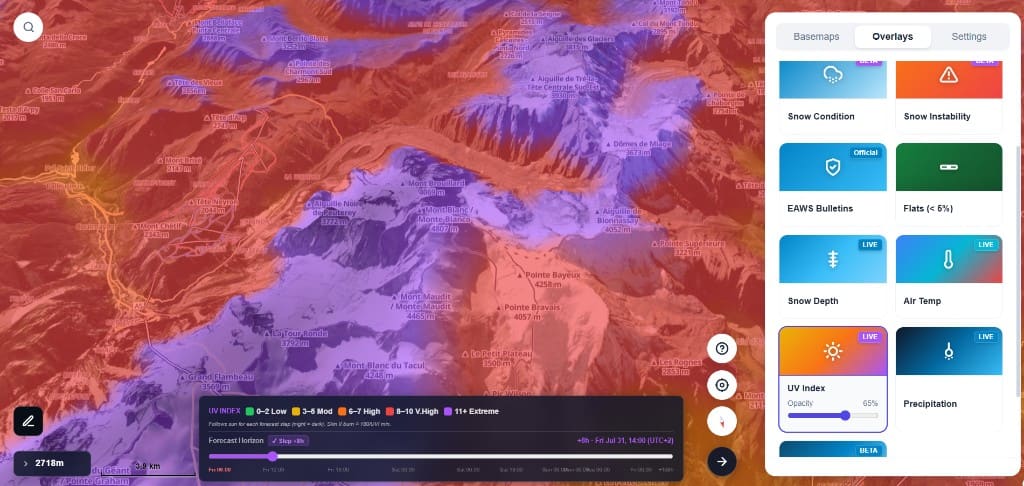 UV index overlay